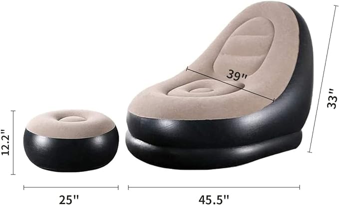 2-IN-1  Air Sofa Couch with Footrest & Free Air pump