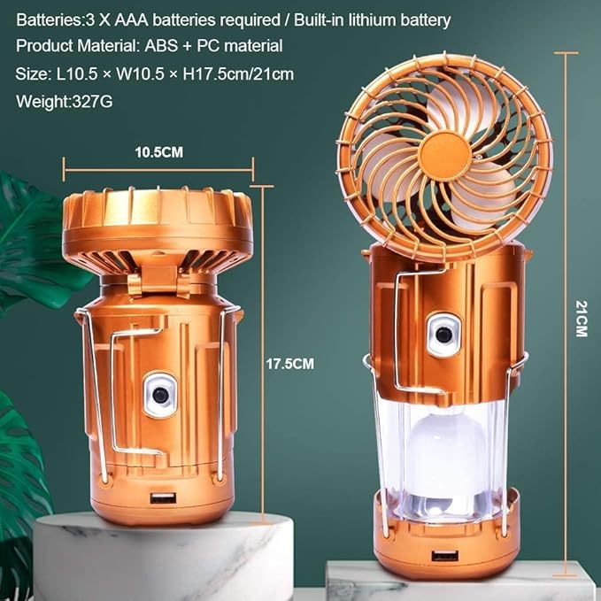 Rechargeable Solar LED Camping Lanterns with Fan, Solar and Battery for Mobile charging