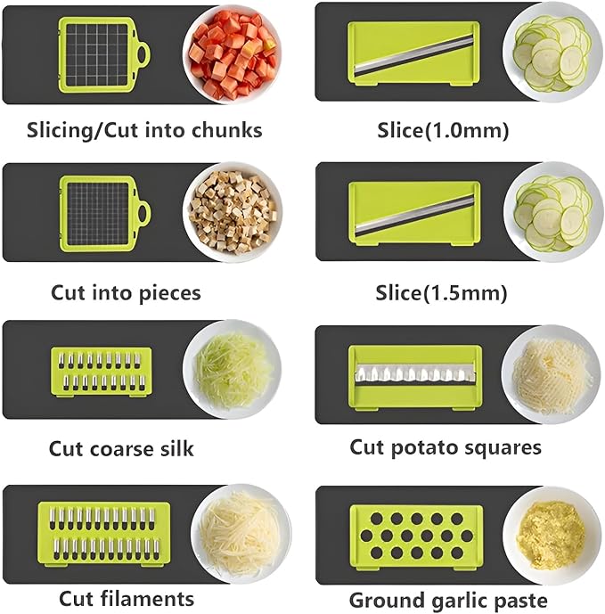 14 in 1 Multifunctional Vegetable Chopper, Mandoline Dicer, Slicer, With Container Box