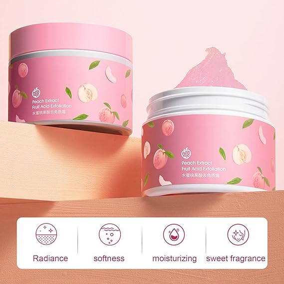 Buy 1  Get 1  Free Peach Extract Fruit Acid Exfoliating Face Gel Cream